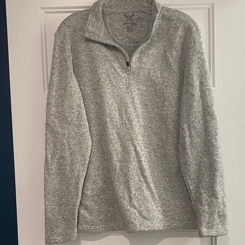 Faded Glory Men's Heather Gray Zip-Up Sweater